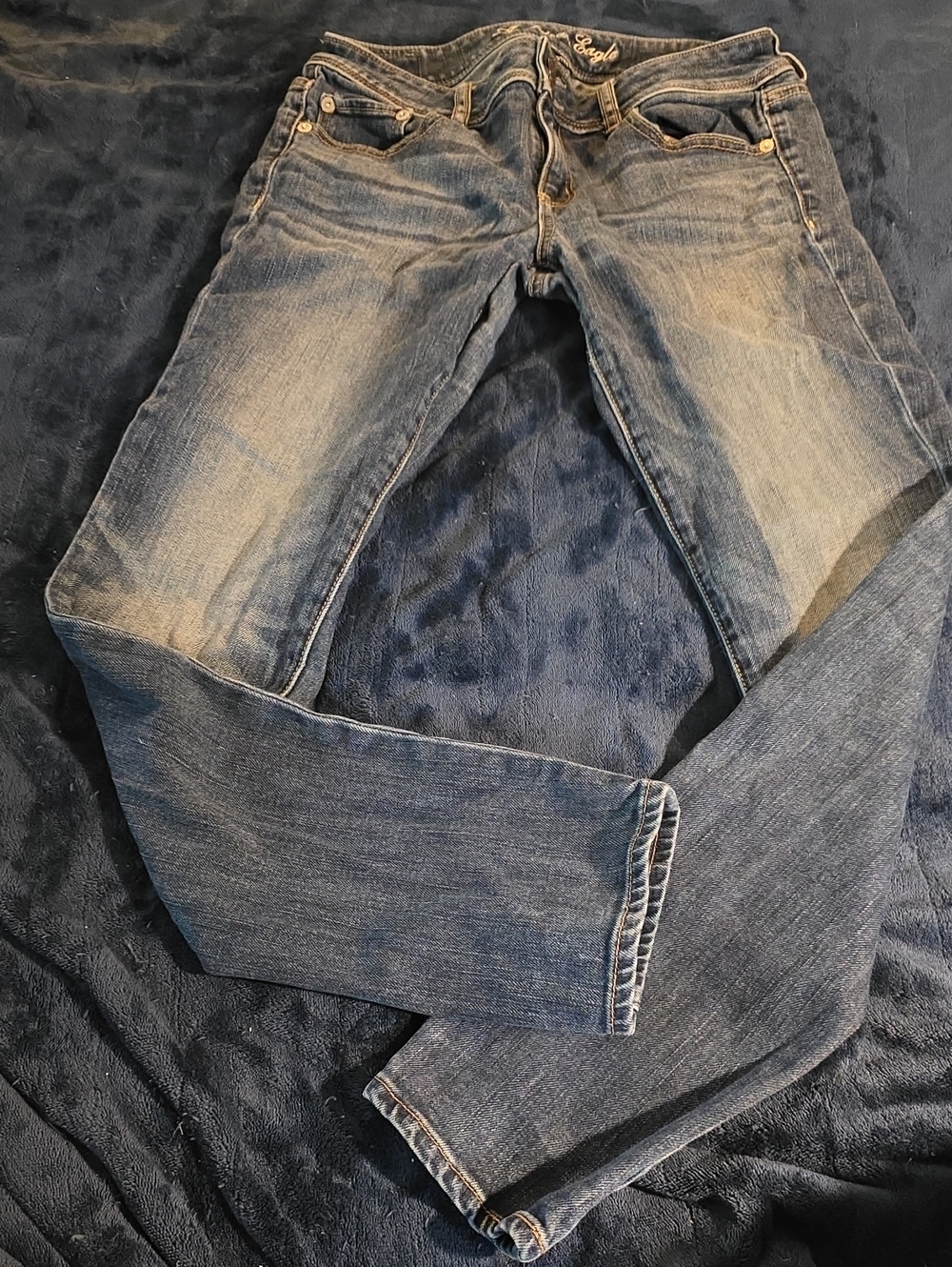 American Eagle Outfitters Women's Faded Blue Skinny Jeans
